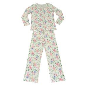 Cotn Womens Pink Floral Pajamas Small Cozycore Romantic Modest Quiet Luxury NWOT